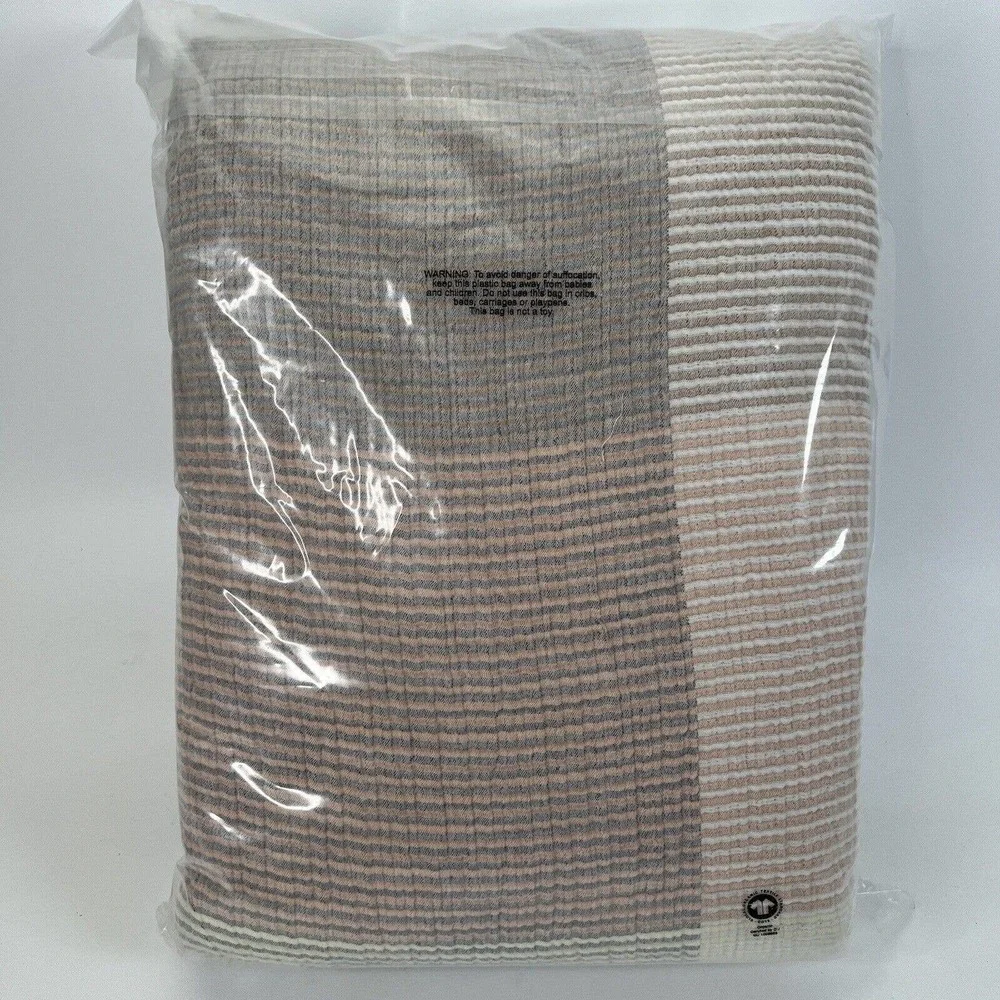 The Company Store Jacquard Woven Organic Cotton Logan Stripe‎ Queen Duvet Cover